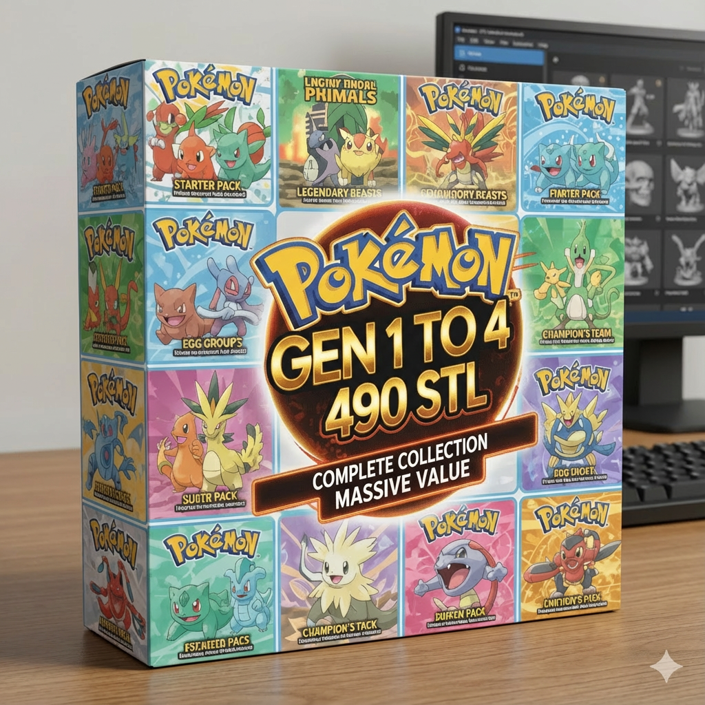 400+ Pokémon STL Bundle: Generations 1-4