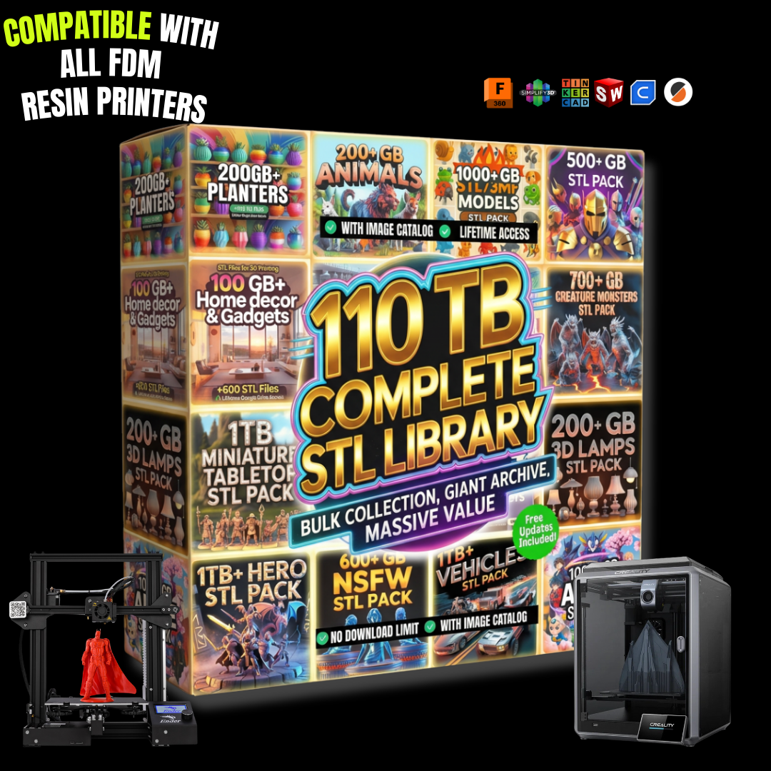 Ultimate 3D Printing STL Files Pack | 400,000+ Models | Lifetime Cloud Access